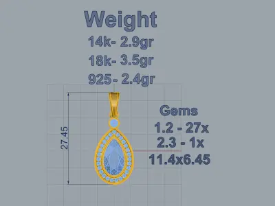 Pendant Pear Shape  3D print model