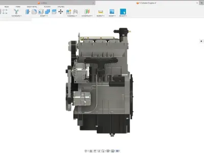 3 Cylinder Engine 3D print model