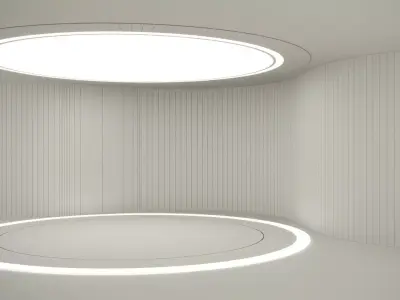 showroom-rounded form white -corona 2019 3D model