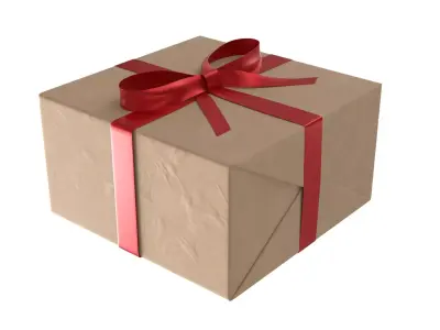 Wrapped Gift Box PBR 09 3D model