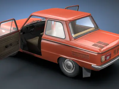 ZAZ-968 Low-Poly old car Low-poly 3D model