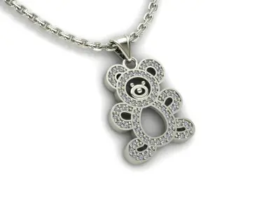 Bear pendant jewelry 3D print model