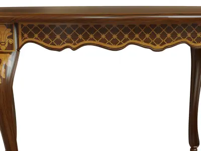 Classic table with inlaid veneer 1500 3D model