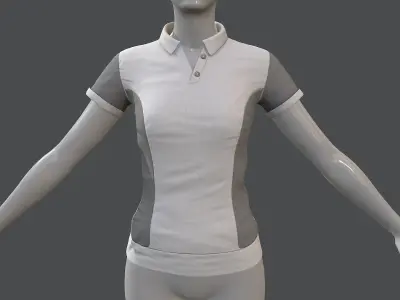 Sport t-shirt for women Low-poly 3D model