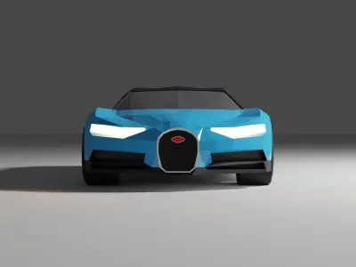 Low Poly Bugatti Chiron Low-poly 3D model