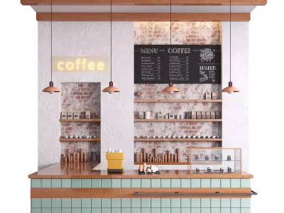 Coffee shop counter 3D model