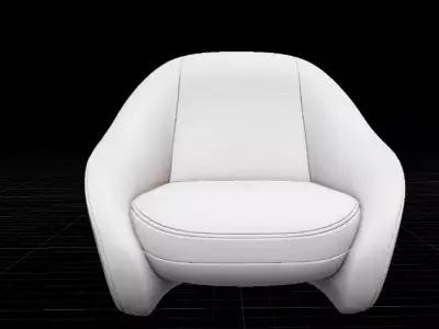 Luxury Sculptural Lounge Chair Futuristic Furniture 3D Model Low-poly 3D model