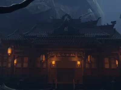 Temples in the mountains 3D model