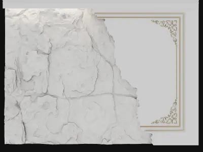 rock wall - stone wall panel  3D model