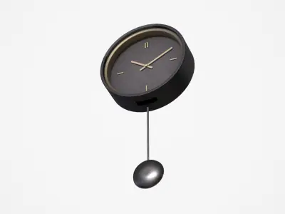 STRUSK clock black Low-poly 3D model