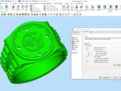 Ohm watch Man Ring silver gold printable jewelry 3D print model