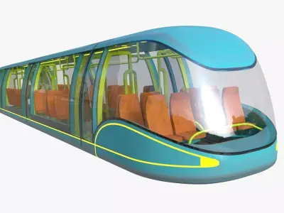 Sci-fi subway car II PBR 3D model