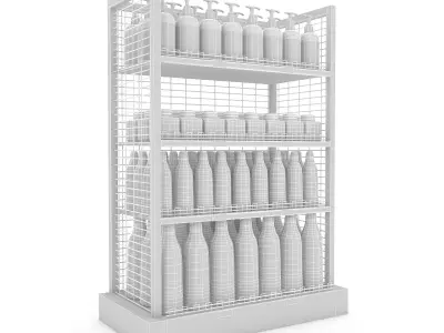 cosmetic product market stand 05 Low-poly 3D model