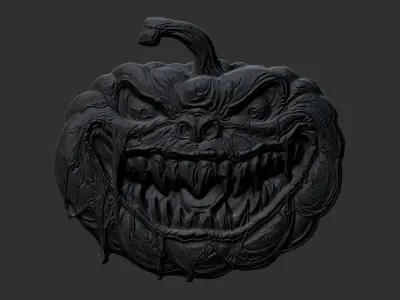 hallowen scary pumpkin face 3D print model