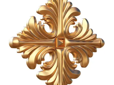 Rosette Ornament Decoration CNC  Low-poly 3D model
