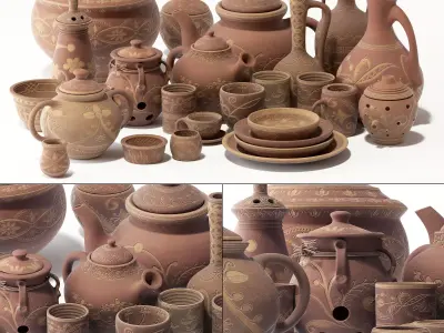 Dishes clay rack n12 3D model