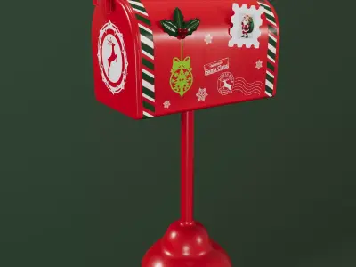 Santa Mailbox Free low-poly 3D model