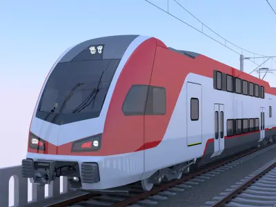 Stadler Kiss USA on viaduct II 3D model