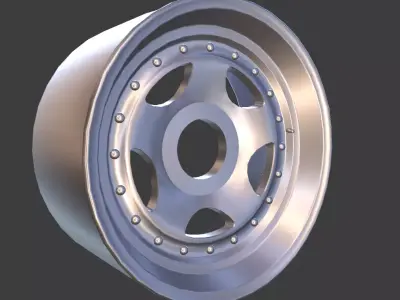 Generic old school racing wheel Low-poly 3D model