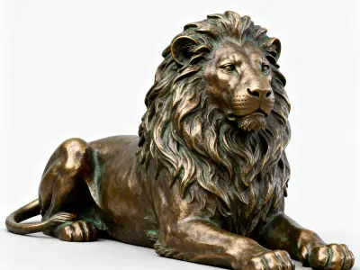 Lion sculpture 3D print model 5