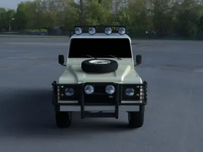 Land Rover Defender 110 Double Cab Pick Up exterior HDRI 3D model