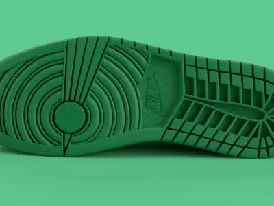 Air Jordan 1 Low Method of Make Green Metallic Gold Low-poly 3D model