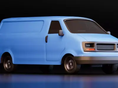 Stylized Delivery Van Low-poly 3D model
