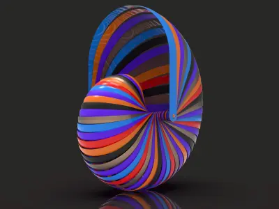 shellstream colorful spiral shell 3D print model