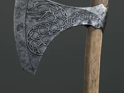 Viking Skeggox Snake Axe Low-poly 3D model