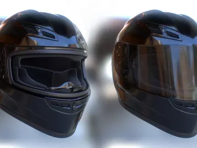 Motorcycle Helmet Racing 3D model Adjustable Colors  Low-poly 3D model