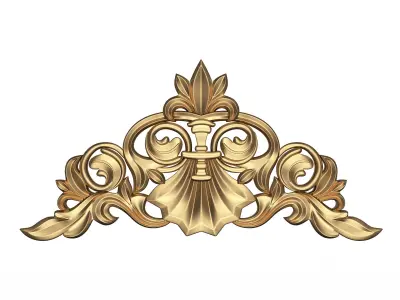 Collection of Carved Plaster Molding Decorations 02 Low-poly 3D model