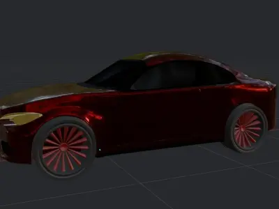 SPORT RED CAR LOW POLY - READY TO PLAY Low-poly 3D model