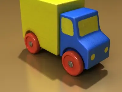 Wooden Toy Truck 3D model