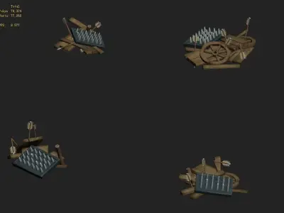 Cartoon version - broken slaughter car 3D model