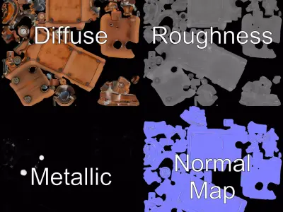 Steampunk Industrial Boiler Model Pack Low-poly 3D model