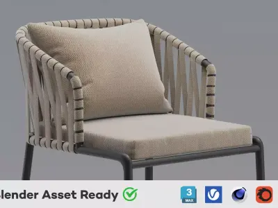 Bar Stool Bela Rope Kettal 3D model