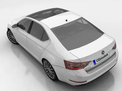Skoda Superb 3 liftback Low-poly 3D model