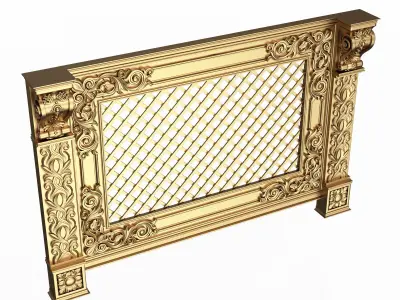 Radiator Cover Decorative Screening Grille Panel 04 Low-poly 3D model