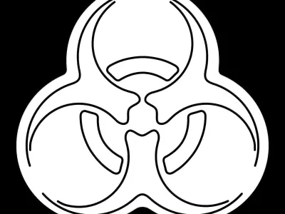 Biohazard Neon Sign 3D model