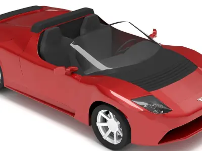 Tesla Roadster Low-poly 3D model buy