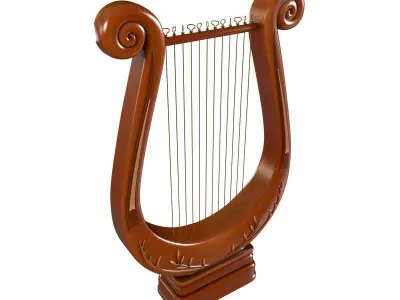 Wooden Lyre 3D model
