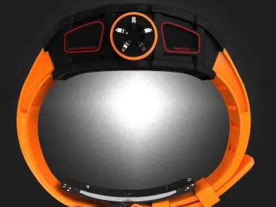 Richard Mille RM 50-03 Watch With Orange Strap 3D model