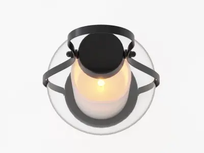 lantern05 glass lantern with candle inside 3D model