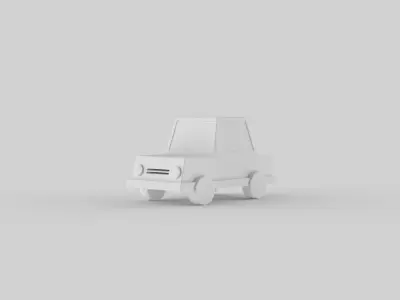 LOW POLY CAR BUS 3D model