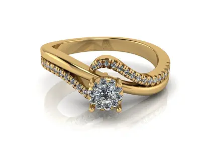 Diamond Ring for women  3D print model