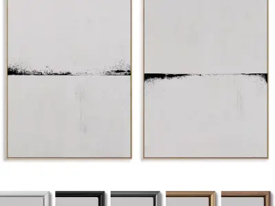 Abstract Painting Frame set 3D model 35