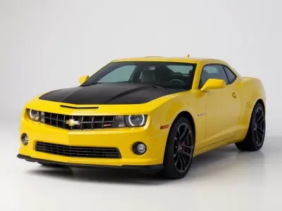 Power on the Track Chevrolet Camaro SS in Yellow 3D print model