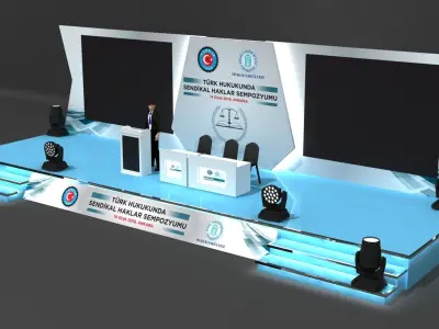 Conference Stage Decor 84 3D model