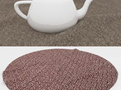 Round Rug Set 238 3D model