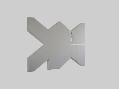 Geometric Wall Panels Low-poly 3D model